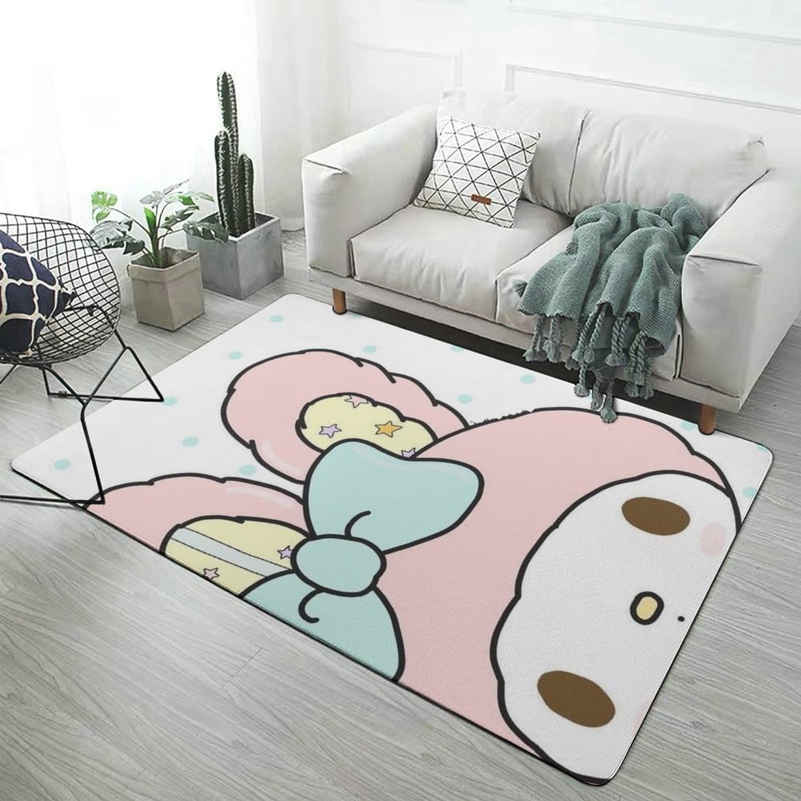 Amazon｜ラグマット 長方形ラグ 洗える 滑り止め付 100×150 マイメロ